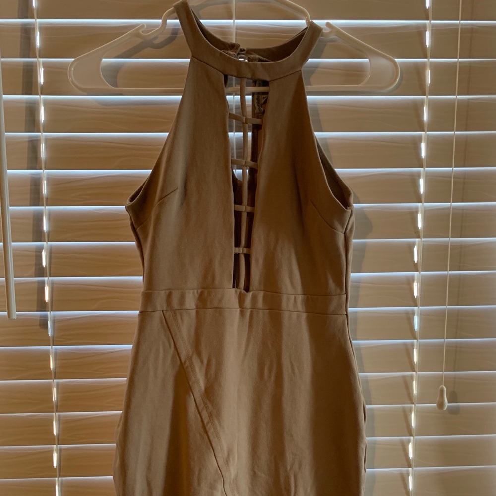 Tan fitted dress